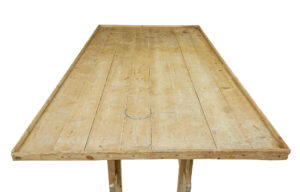 19th Century Swedish Pine Trestle Bakers Table — thumbnail 5