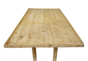19th Century Swedish Pine Trestle Bakers Table — thumbnail 4
