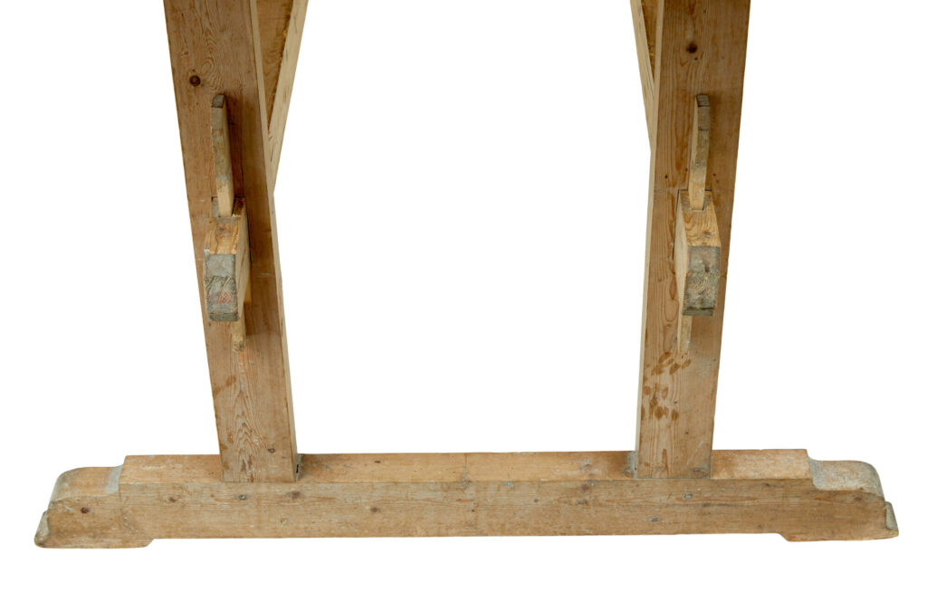 19th Century Swedish Pine Trestle Bakers Table — image 2