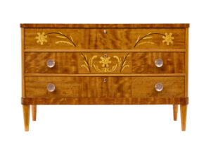 Mid Century Swedish Birch Inlaid Chest of Drawers — thumbnail 6