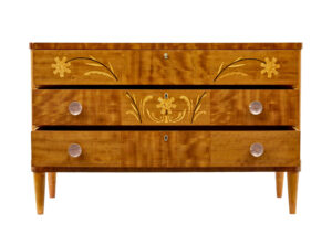 Mid Century Swedish Birch Inlaid Chest of Drawers — thumbnail 5
