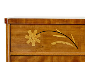 Mid Century Swedish Birch Inlaid Chest of Drawers — thumbnail 10