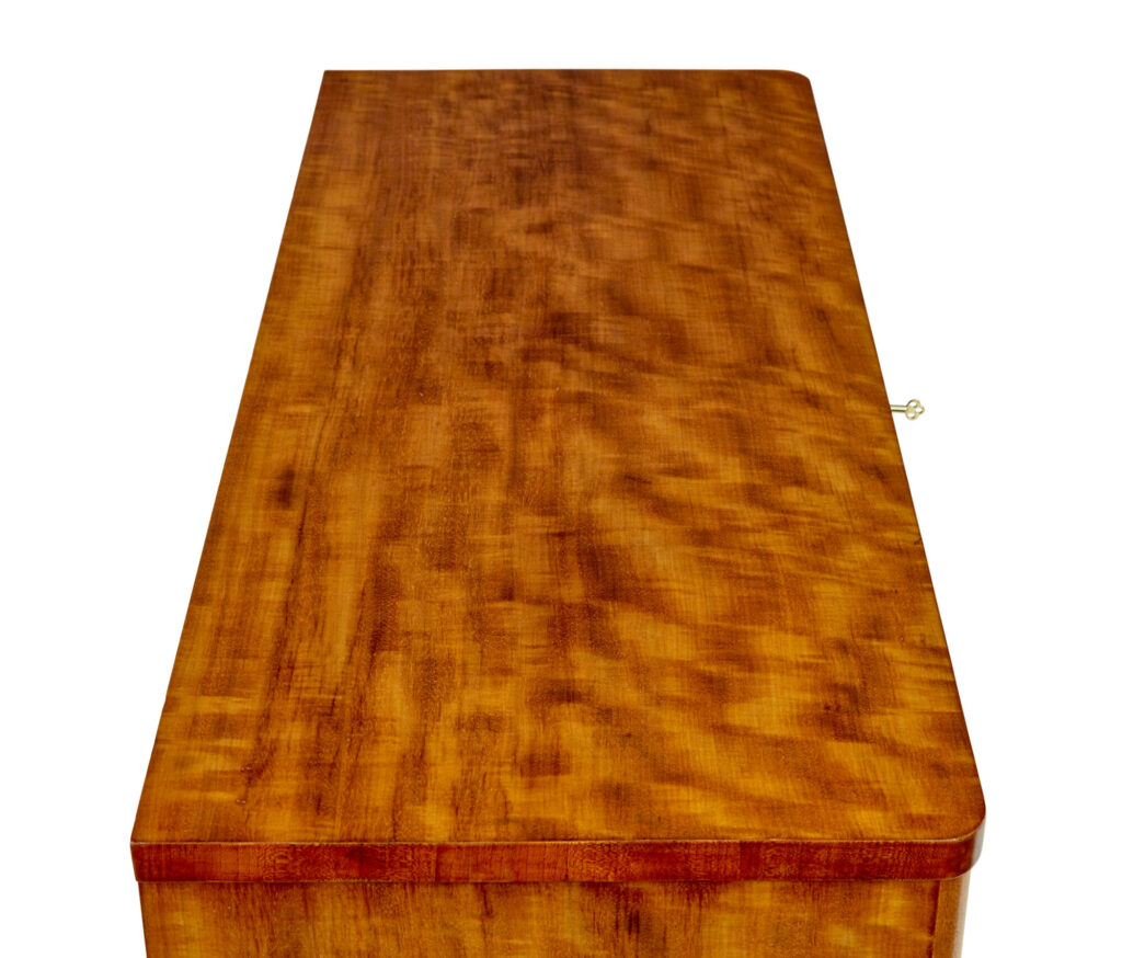 Mid Century Swedish Birch Inlaid Chest of Drawers — image 8