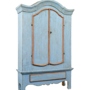 19TH CENTURY SWEDISH PAINTED CUPBOARD ON STAND