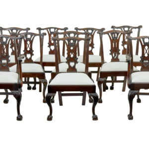 SET OF 10 19TH CENTURY CHIPPENDALE DESIGN DINING CHAIRS