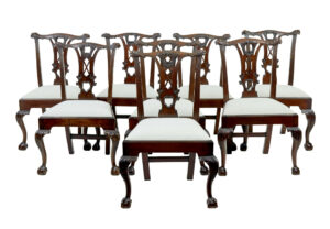 Set of 10 19th Century Chippendale Design Dining Chairs — thumbnail 10