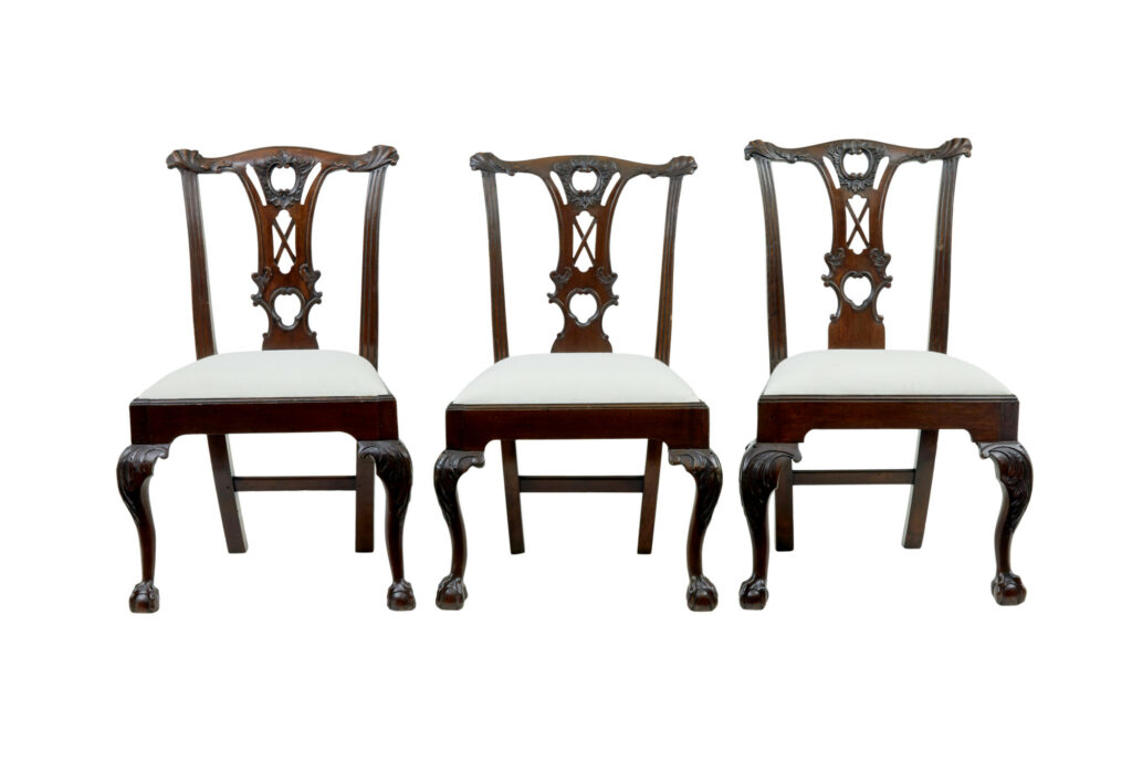 Set of 10 19th Century Chippendale Design Dining Chairs — image 7