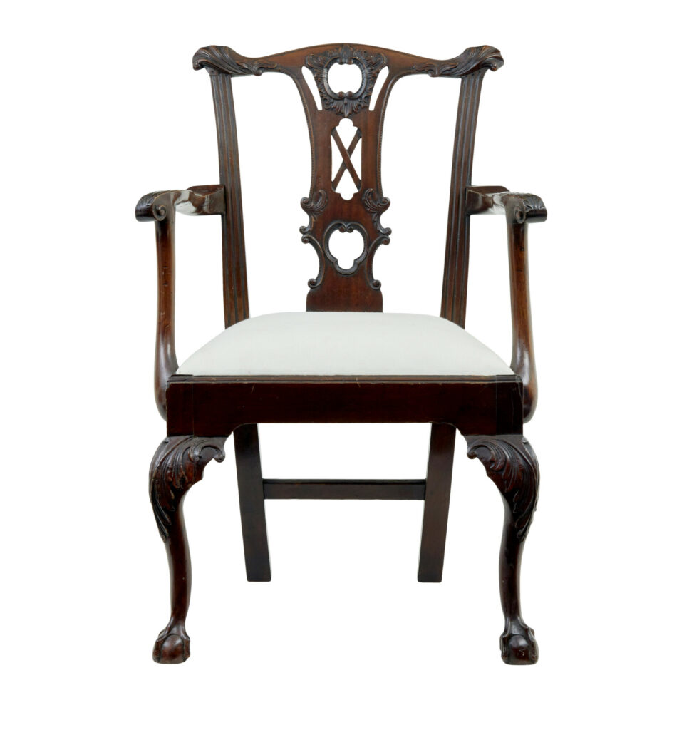 Set of 10 19th Century Chippendale Design Dining Chairs — image 6