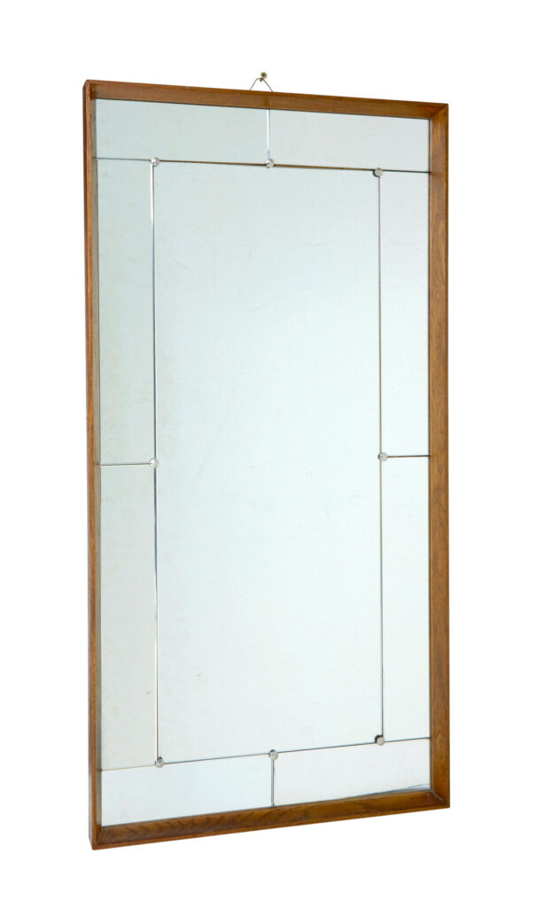 Mid Century Scandinavian Deep Framed Harlequin Mirror — image 2
