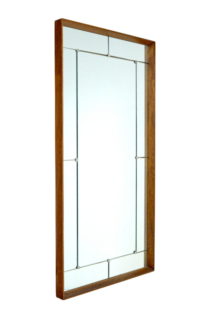 Mid Century Scandinavian Deep Framed Harlequin Mirror