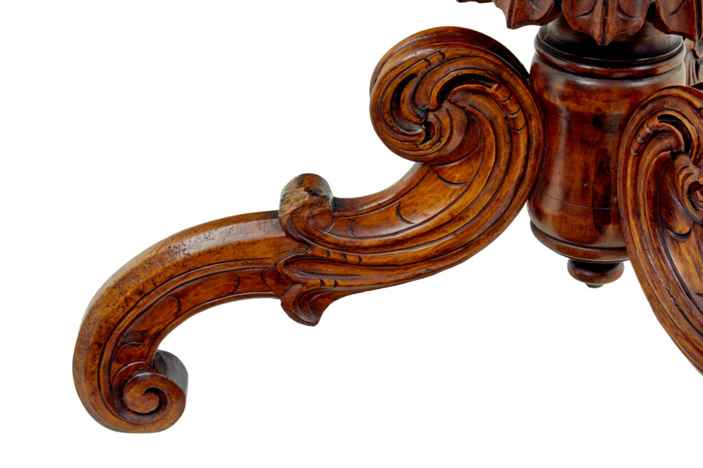 19th Century Oval Hand Carved Side Table — image 3