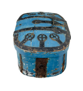 19th Century Hand Painted Scandinavian Oval Strong Box — thumbnail 2