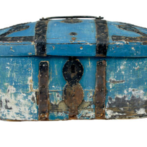 19TH CENTURY HAND PAINTED SCANDINAVIAN OVAL STRONG BOX