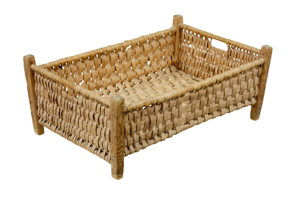 Late 19th Century Hand Woven Swedish Pine Basket — image 2