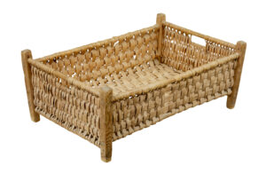 Late 19th Century Hand Woven Swedish Pine Basket — thumbnail 2