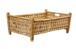 LATE 19TH CENTURY HAND WOVEN SWEDISH PINE BASKET