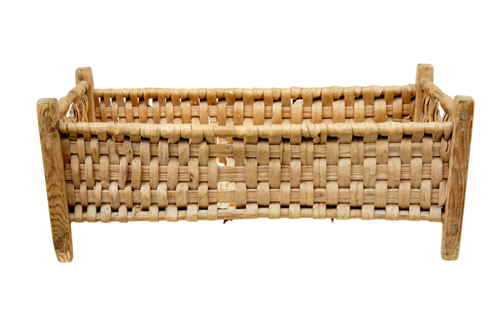 Late 19th Century Hand Woven Swedish Pine Basket — image 8