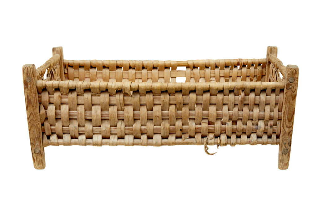 Late 19th Century Hand Woven Swedish Pine Basket — image 6