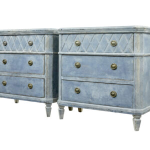 SWEDISH PAIR OF 19TH CENTURY GUSTAVIAN INFLUENCED CHEST OF DRAWERS