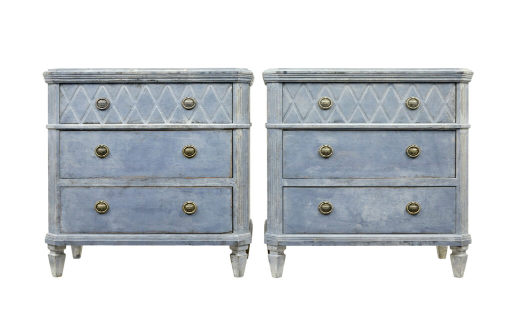 Swedish Pair of 19th Century Gustavian Influenced Chest of Drawers — image 10