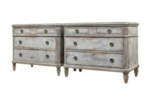 19TH CENTURY PAIR OF SWEDISH HAND PAINTED CHEST OF DRAWERS