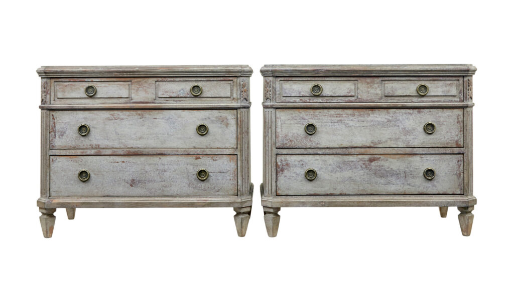 19th Century Pair of Swedish Hand Painted Chest of Drawers — image 10