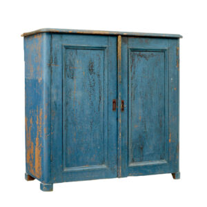 EARLY 19TH CENTURY RUSTIC PAINTED SCANDINAVIAN CUPBOARD