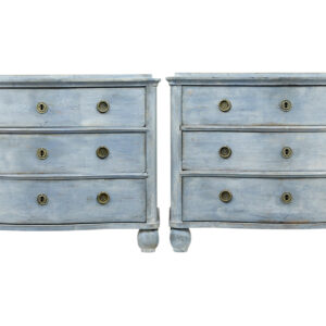 SWEDISH PAIR OF 19TH CENTURY PAINTED SERPENTINE SHAPED CHEST OF DRAWERS
