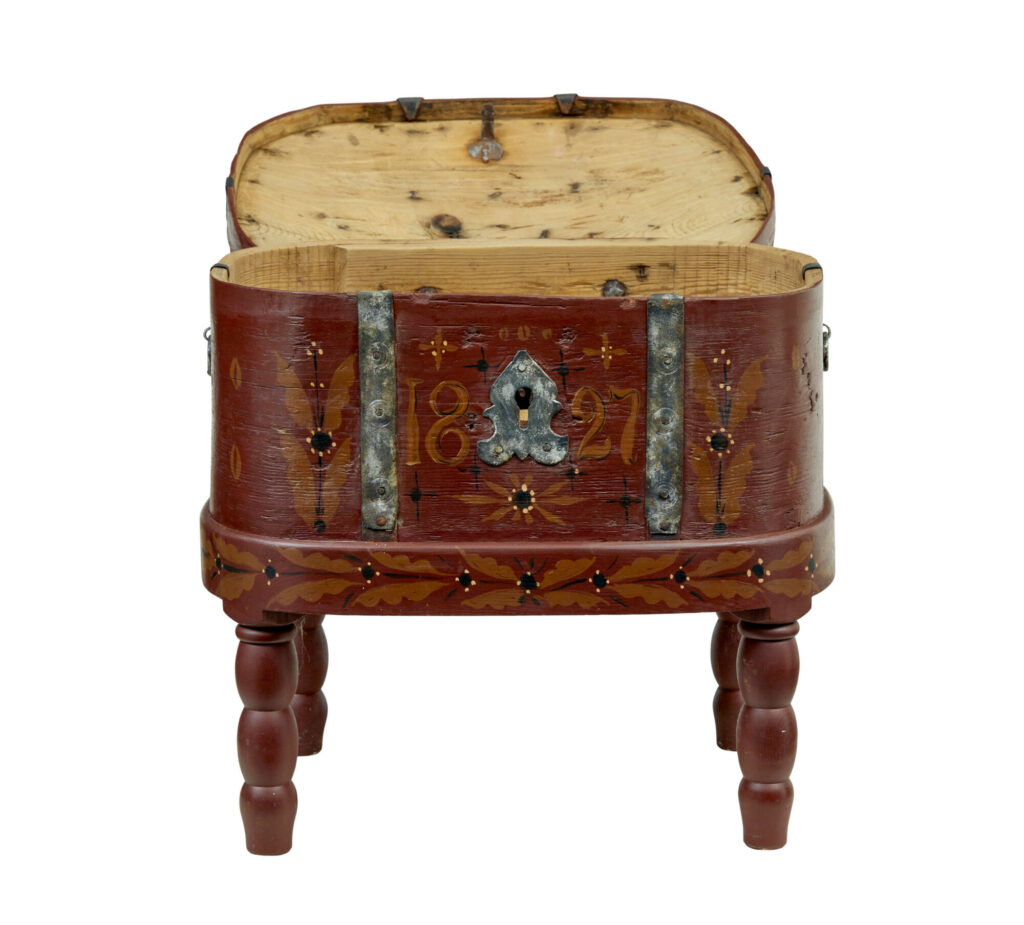 Traditional 19th Century Swedish Shaped Box on Stand — image 7