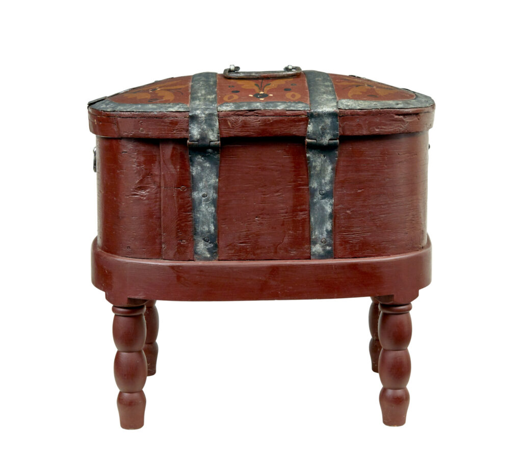 Traditional 19th Century Swedish Shaped Box on Stand — image 5