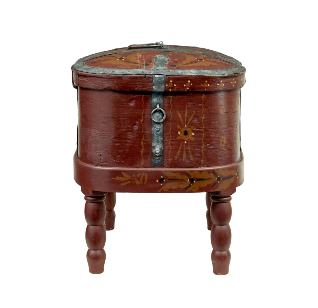 Traditional 19th Century Swedish Shaped Box on Stand — image 4