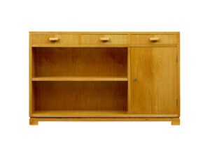 Mid Century Scandinavian Low Open Bookcase in Elm — thumbnail 9