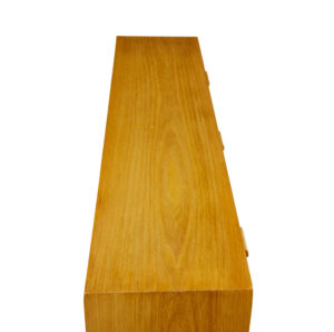 Mid Century Scandinavian Low Open Bookcase in Elm — thumbnail 3