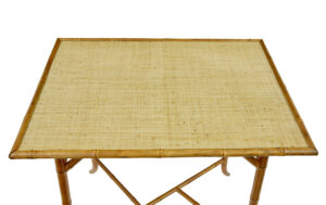 Early 20th Century Bamboo and Hesian Side Table — thumbnail 6