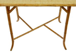 Early 20th Century Bamboo and Hesian Side Table — thumbnail 4