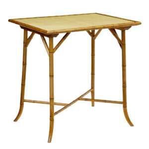 EARLY 20TH CENTURY BAMBOO AND HESIAN SIDE TABLE