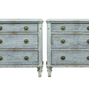 19TH CENTURY PAIR OF HAND PAINTED SWEDISH CHEST OF DRAWERS