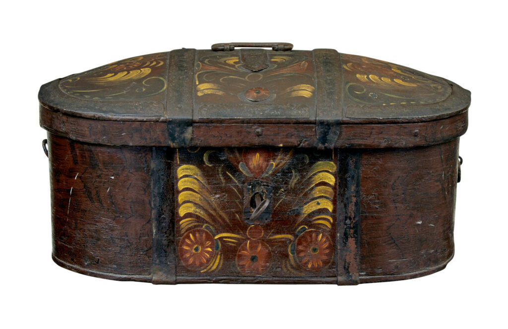 Decorative Traditional 19th Century Hand Painted Swedish Box