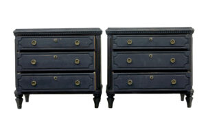 Swedish Pair of 19th Century Black Painted Commodes — thumbnail 8
