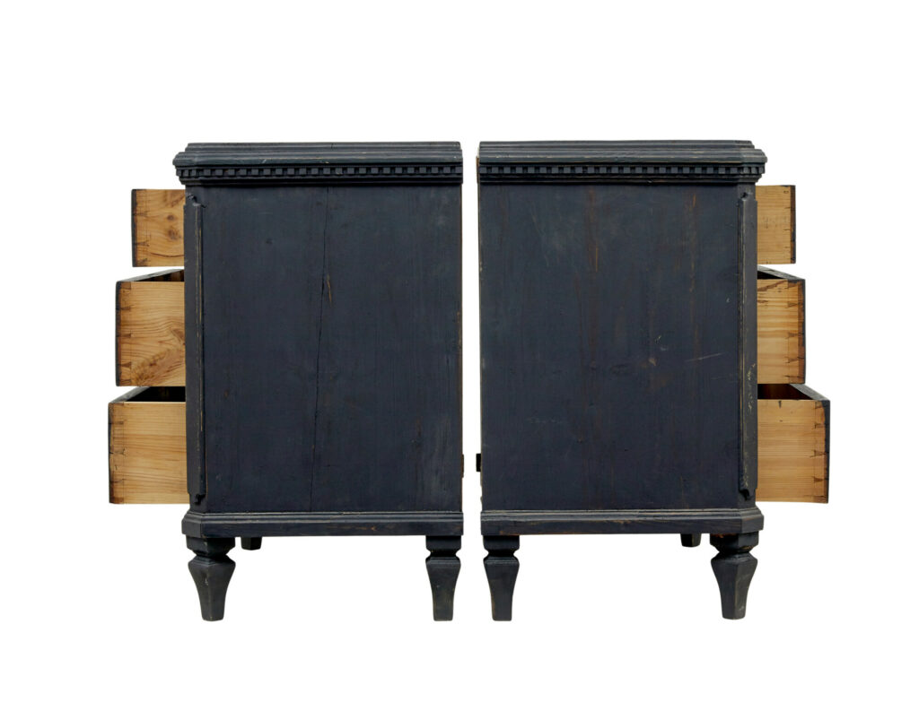 Swedish Pair of 19th Century Black Painted Commodes — image 7