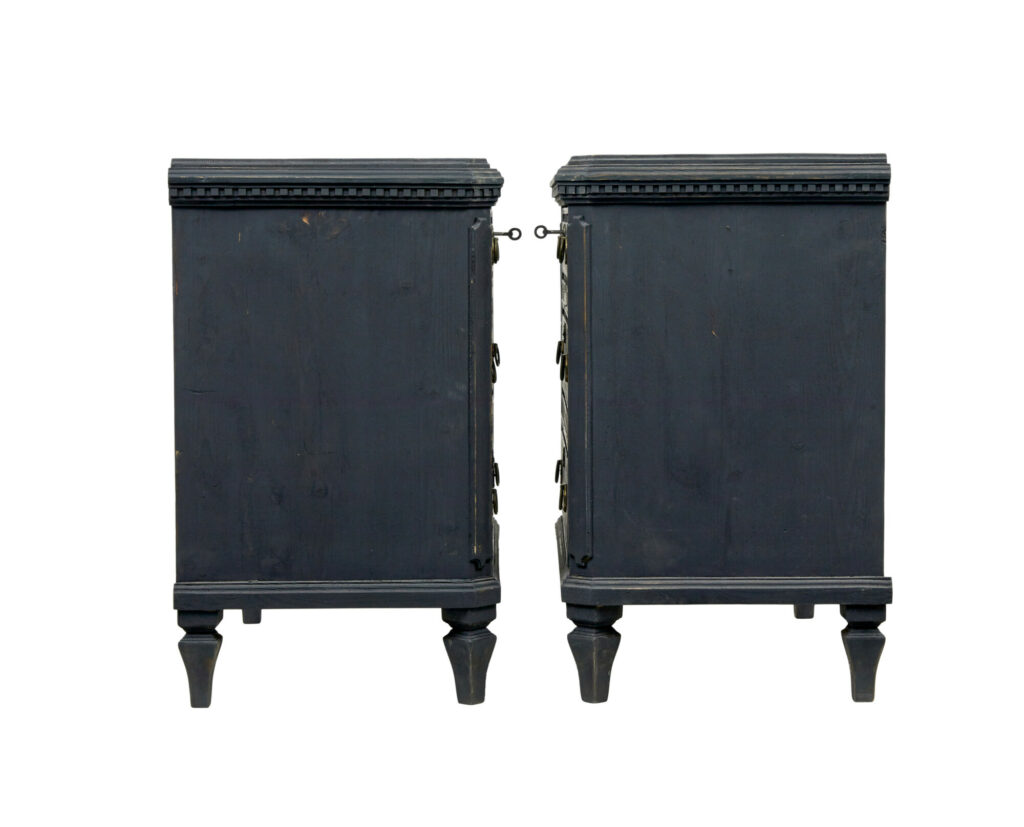 Swedish Pair of 19th Century Black Painted Commodes — image 5