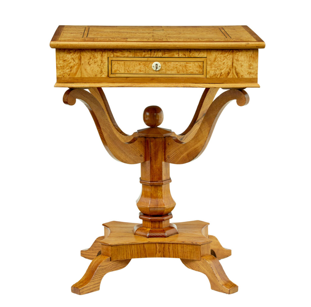 19th Century Scandinavian Burr Birch and Elm Occasional Table — image 13