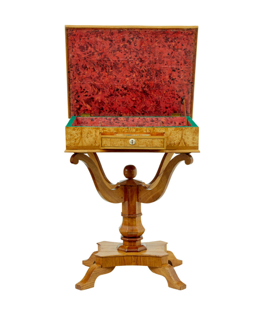 19th Century Scandinavian Burr Birch and Elm Occasional Table — image 12