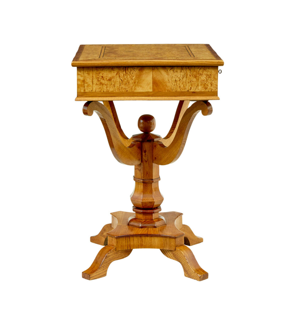 19th Century Scandinavian Burr Birch and Elm Occasional Table — image 9