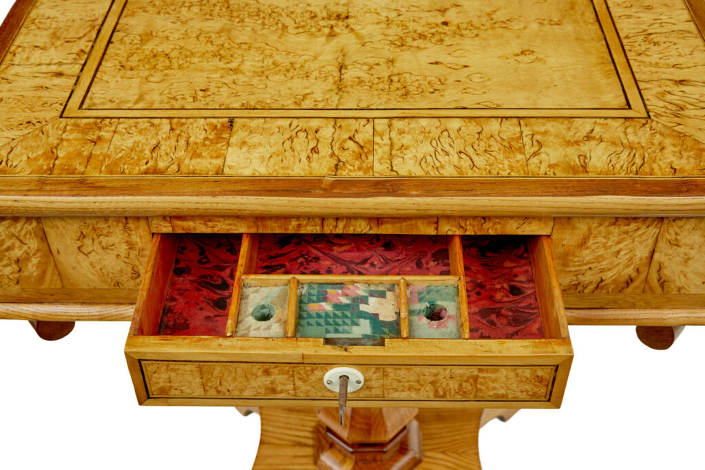 19th Century Scandinavian Burr Birch and Elm Occasional Table — image 8