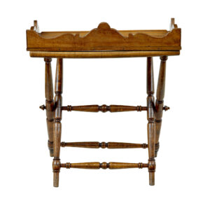 19th Century Solid Oak Gothic Revival Butlers Tray on Stand — thumbnail 6
