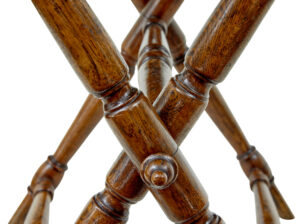 19th Century Solid Oak Gothic Revival Butlers Tray on Stand — thumbnail 2