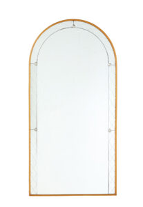 MID CENTURY ARCHED AND ETCHED MIRROR BY GLAS & TRA