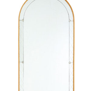 MID CENTURY ARCHED AND ETCHED MIRROR BY GLAS & TRA