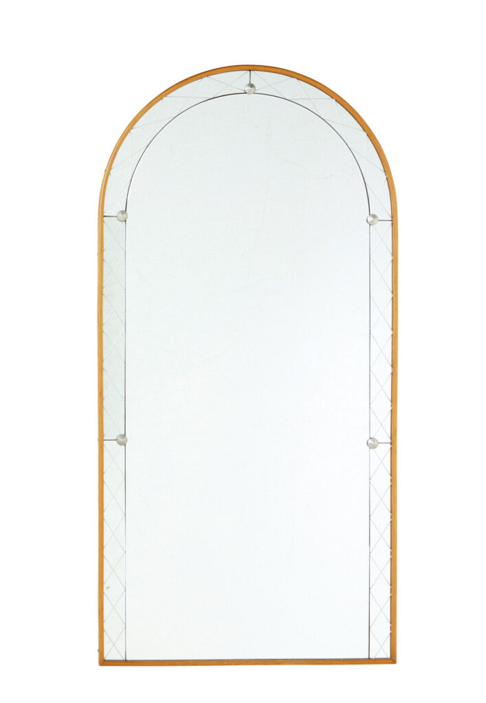 Mid Century Arched and Etched Mirror by Glas & Tra